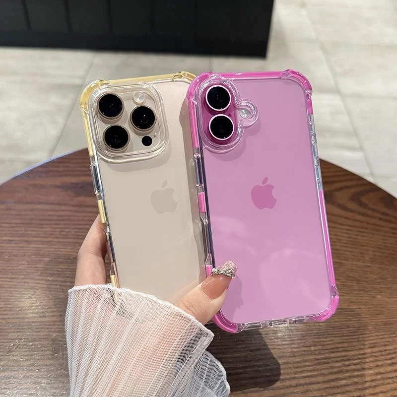 大气囊真防摔适用iPhone16手机壳苹果新款清透亚克力17promax简约