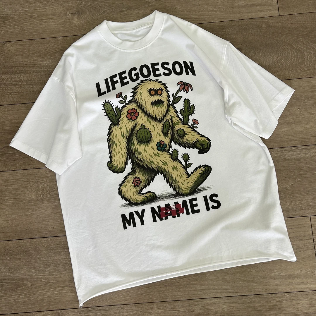 LIFEGOESON “草皮野人” My NAME IS"昂” 夏日穿搭短袖T恤