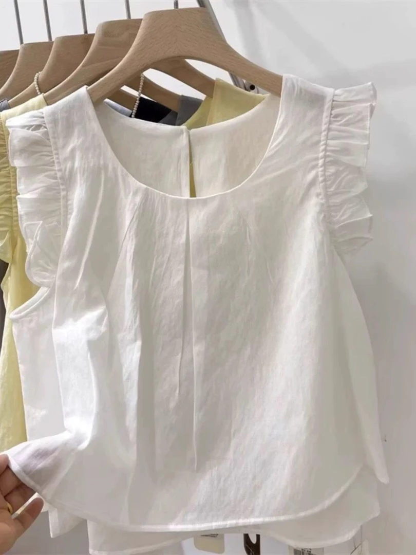 法式小飞袖百搭衬衫8812