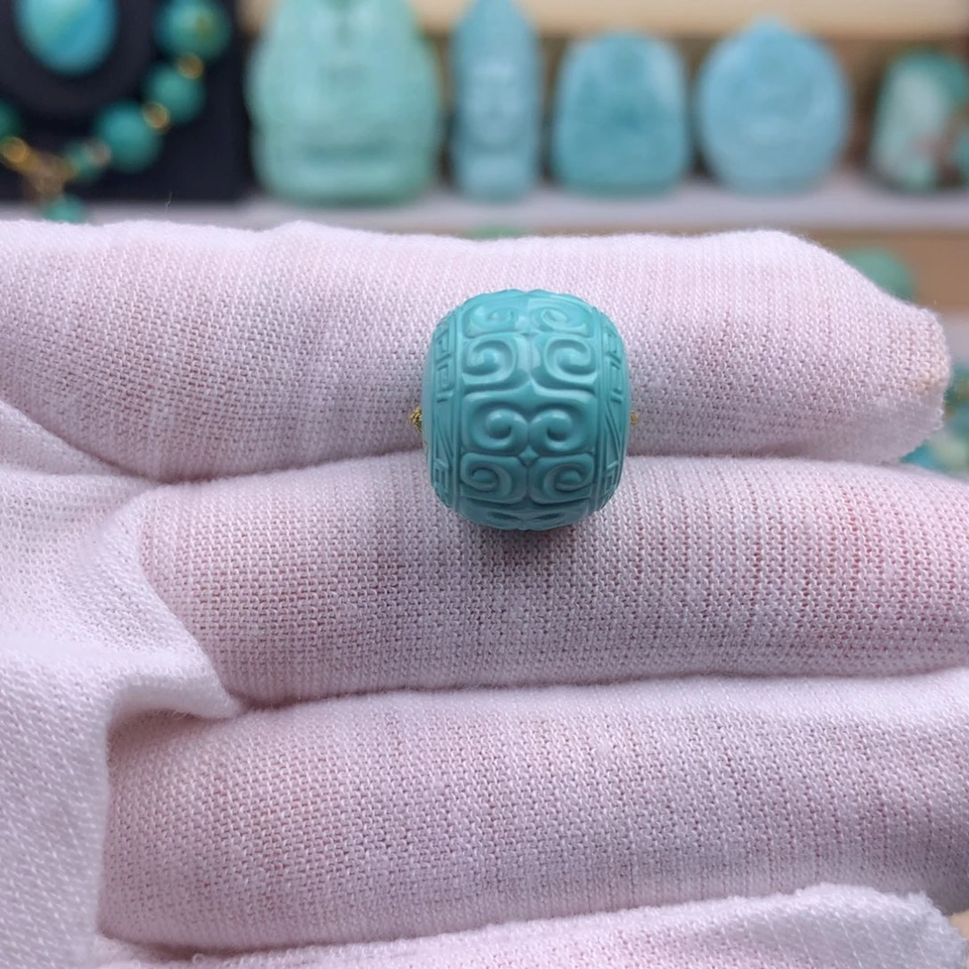 未镶嵌绿松石珠宝奇石15.8mm