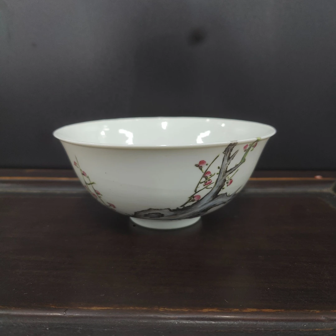 363 民国 粉彩梅花碗-517