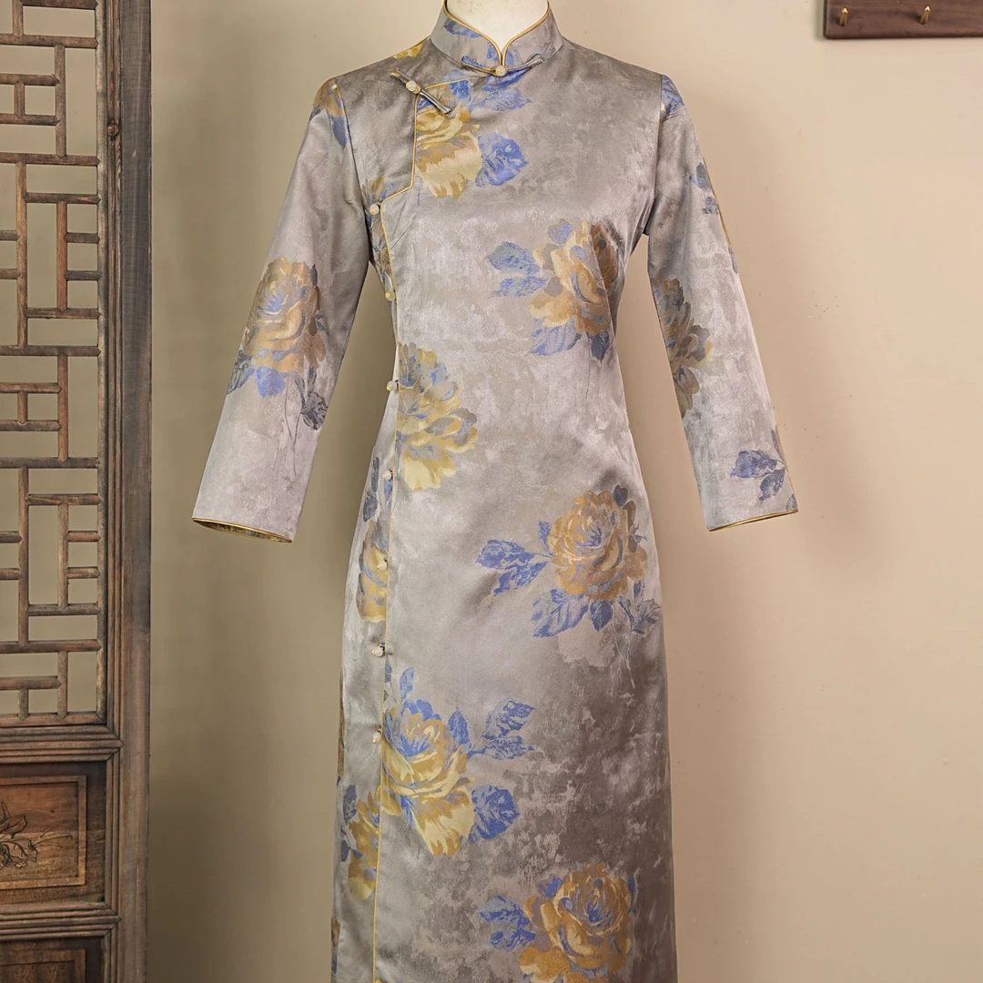 【867金芙蓉新中式】百分百宋锦日常新中式旗袍107左右衣长