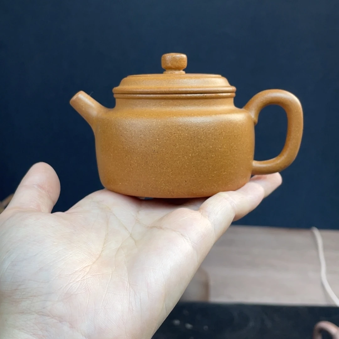 紫砂茶壶半手工老宕口黄金段德钟150cc