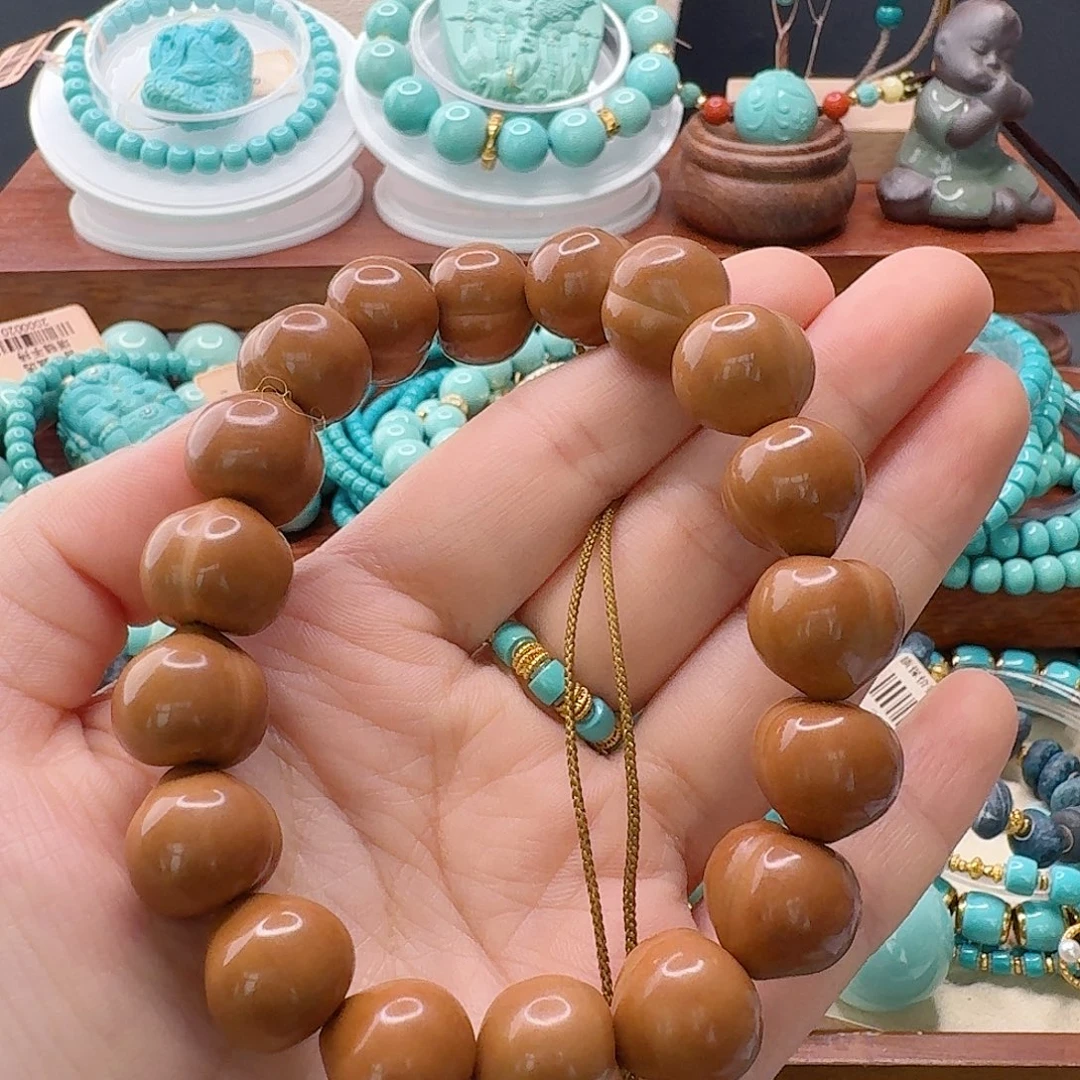 咖***醉绿松石未镶嵌珠宝半成品