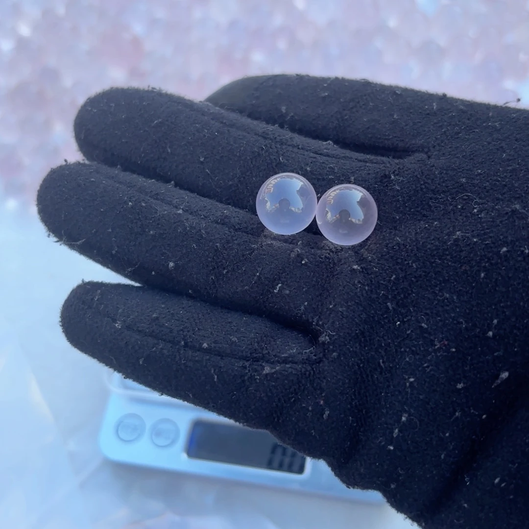 紫晶粉水单珠银S925镶嵌阿*6克