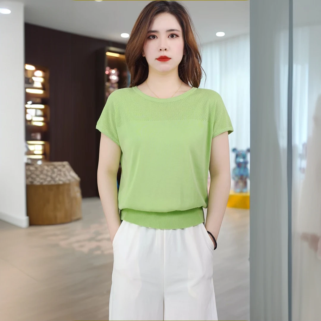 莱赛尔桑蚕丝混纺针织无袖毛衫时尚气质7530