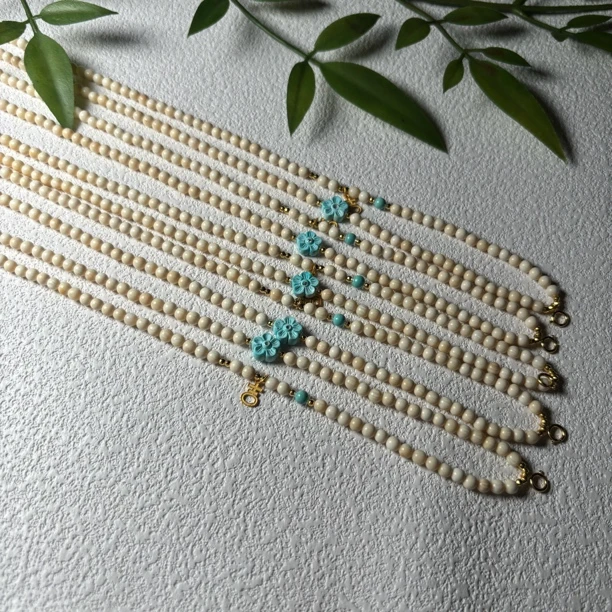 【彩矿】天然猛犸牙万能项链18K尺寸3.4MM左右长58左右多样性发其一