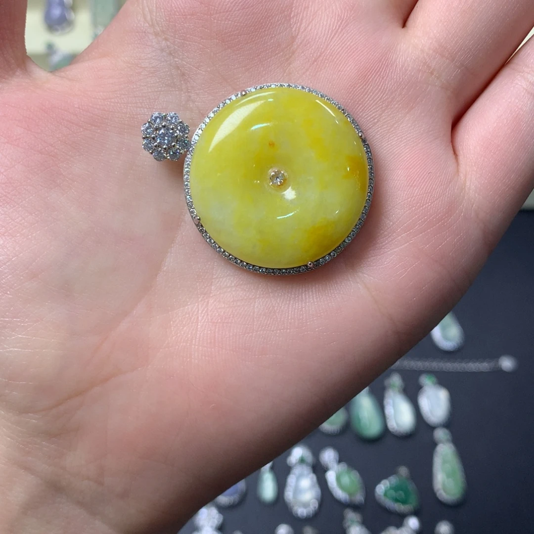 翡翠银S925镶嵌颈饰