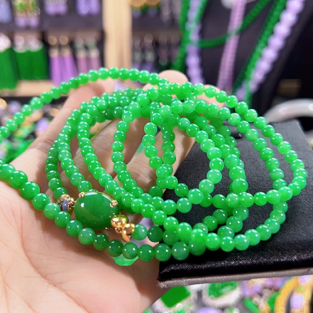 翡翠18K金镶嵌颈饰签收后24小时鉴赏期