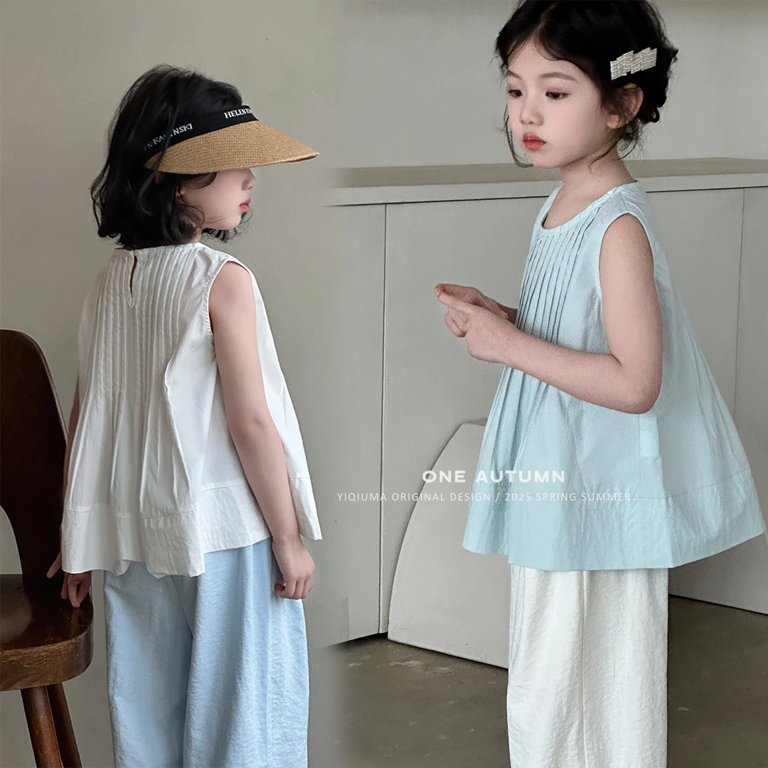 现货「麦麦秋.MAIMAIQIU」【月光白茶】洗水棉娃娃衫女童夏【CP506】