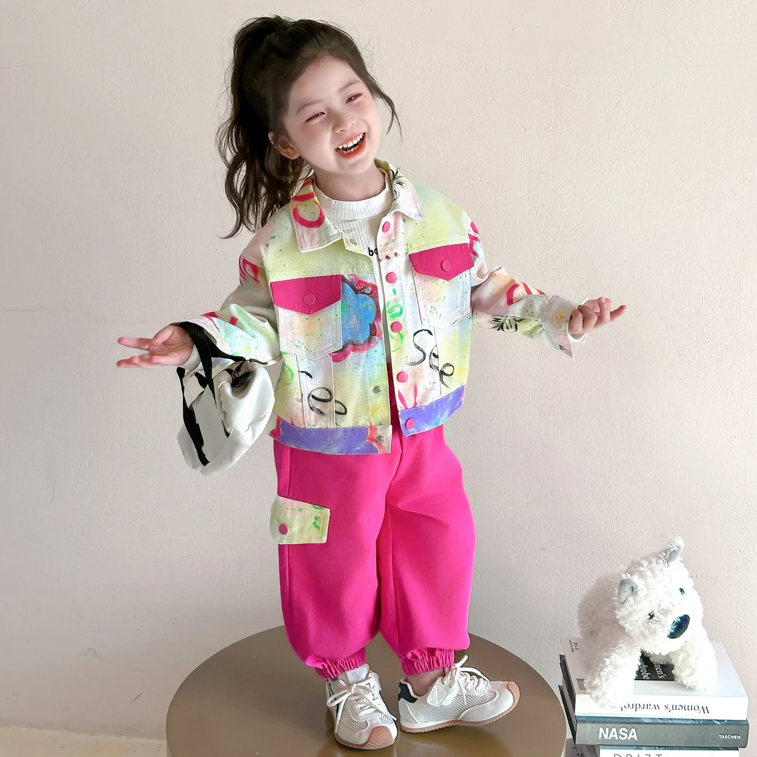 女童套装春秋2025新款儿童洋气秋季时尚女宝宝休闲时髦秋装两件套