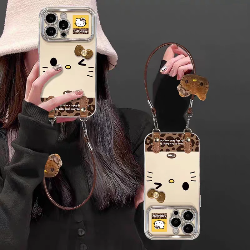 豹纹Kt猫适用苹果17promax手机壳iphone16pro个性苹果15网红防摔