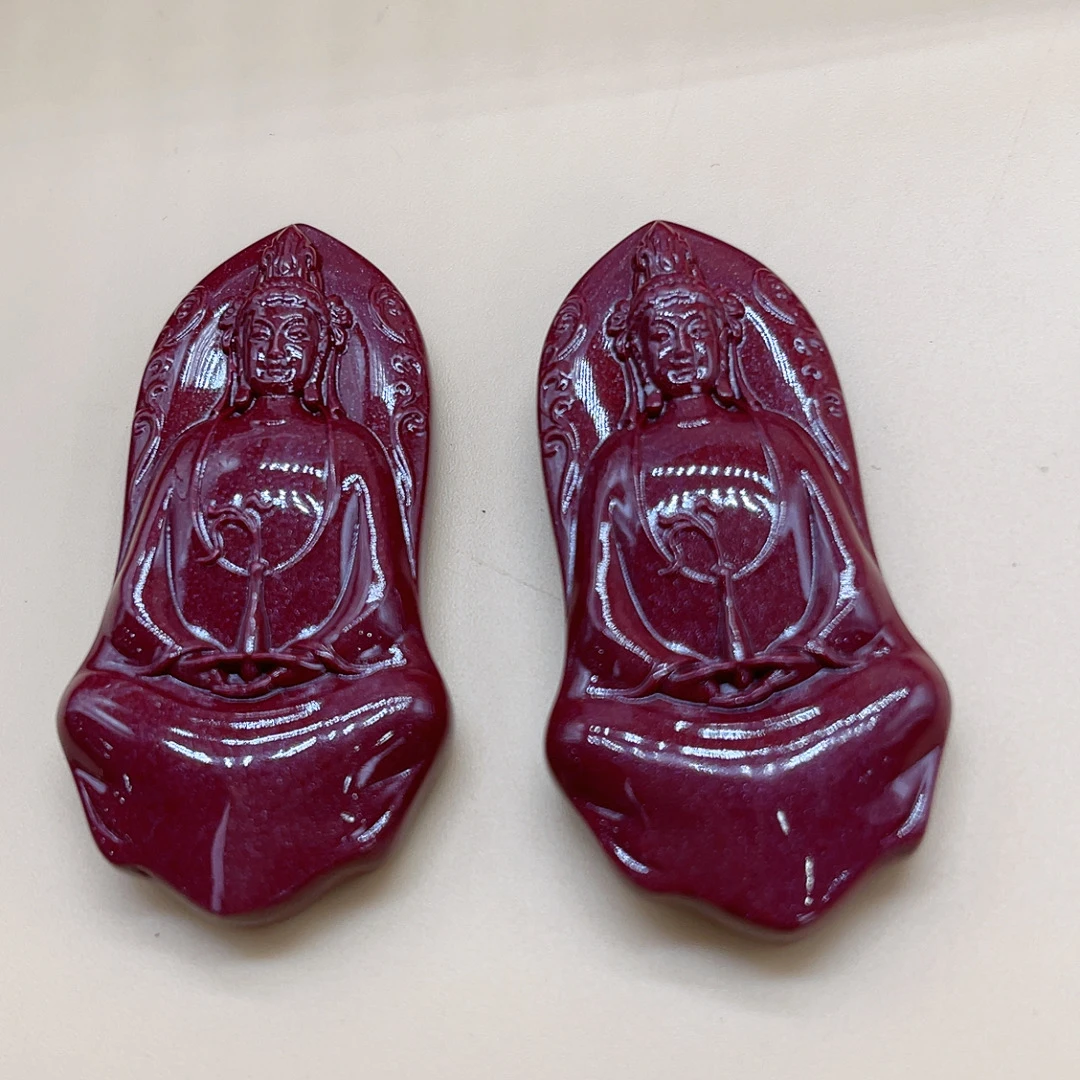 含辰砂工艺品【玉美人】朱砂观音吊坠（拍一发一多样性发货）