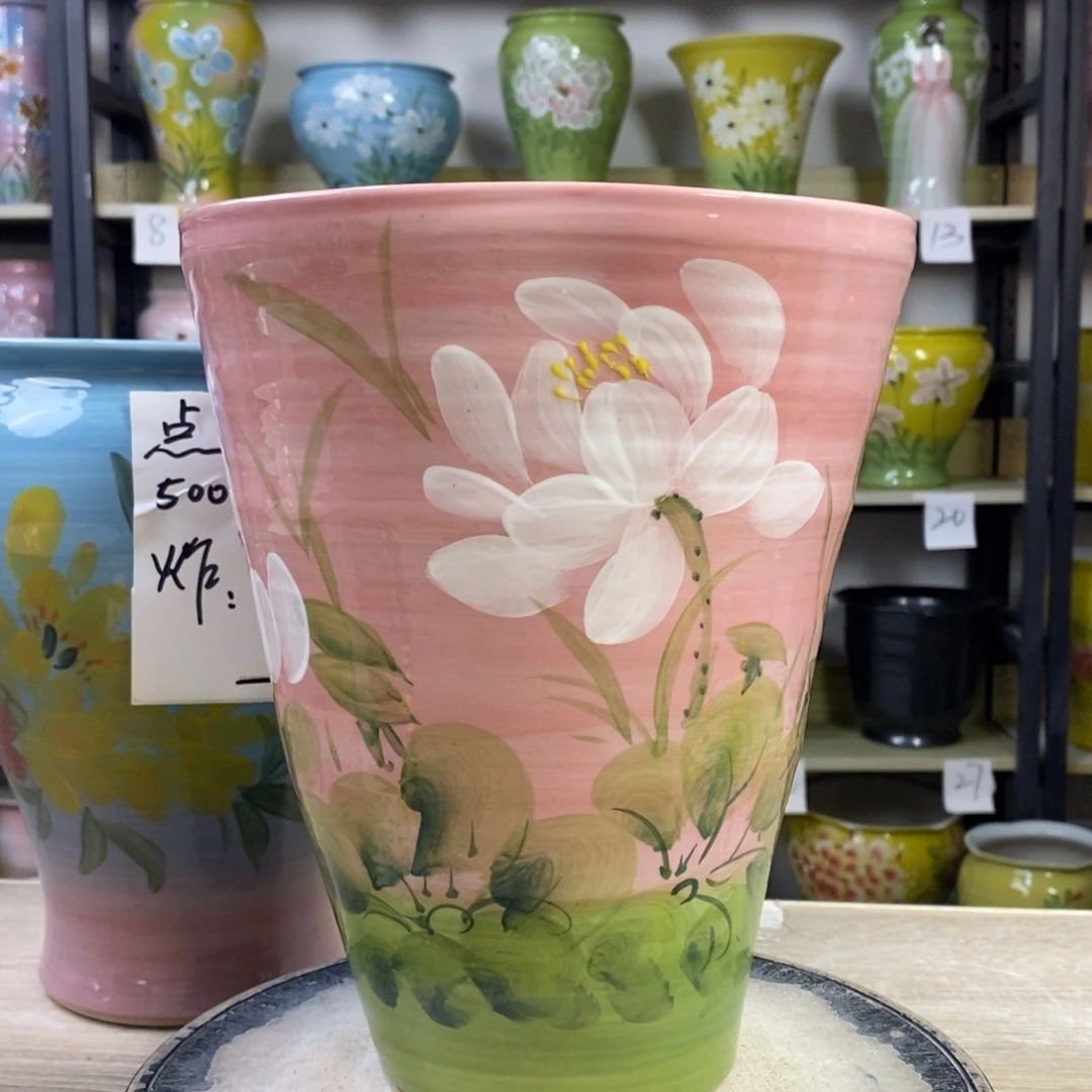 景德镇手工手绘陶瓷花盆
