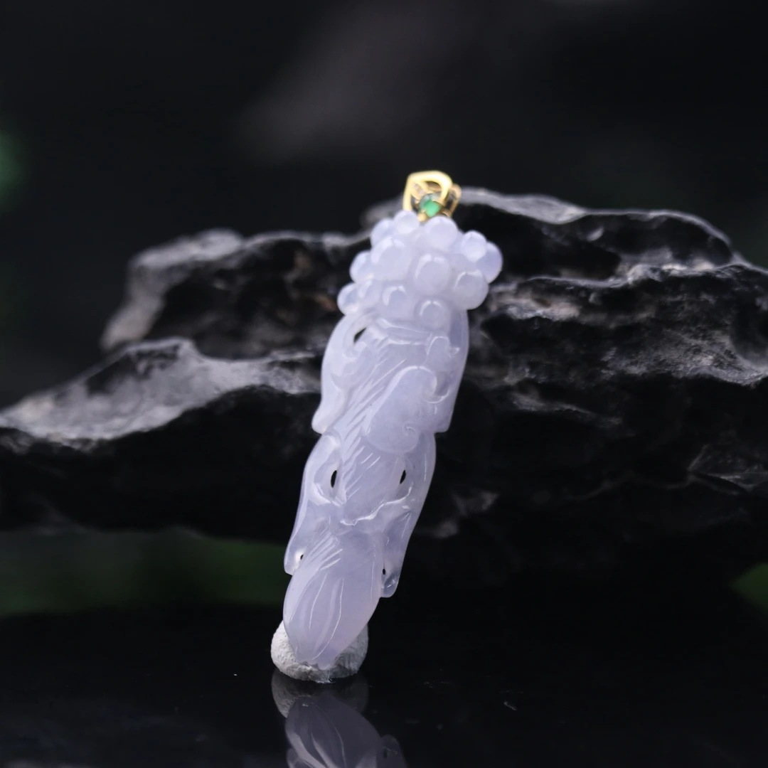 FC22天然缅甸翡翠A货18k冰挂件/700938/保利厦门拍卖