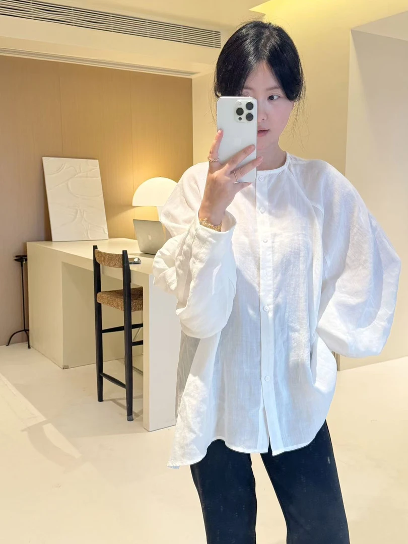MOREYOUNG李李家松弛感麻衫25015