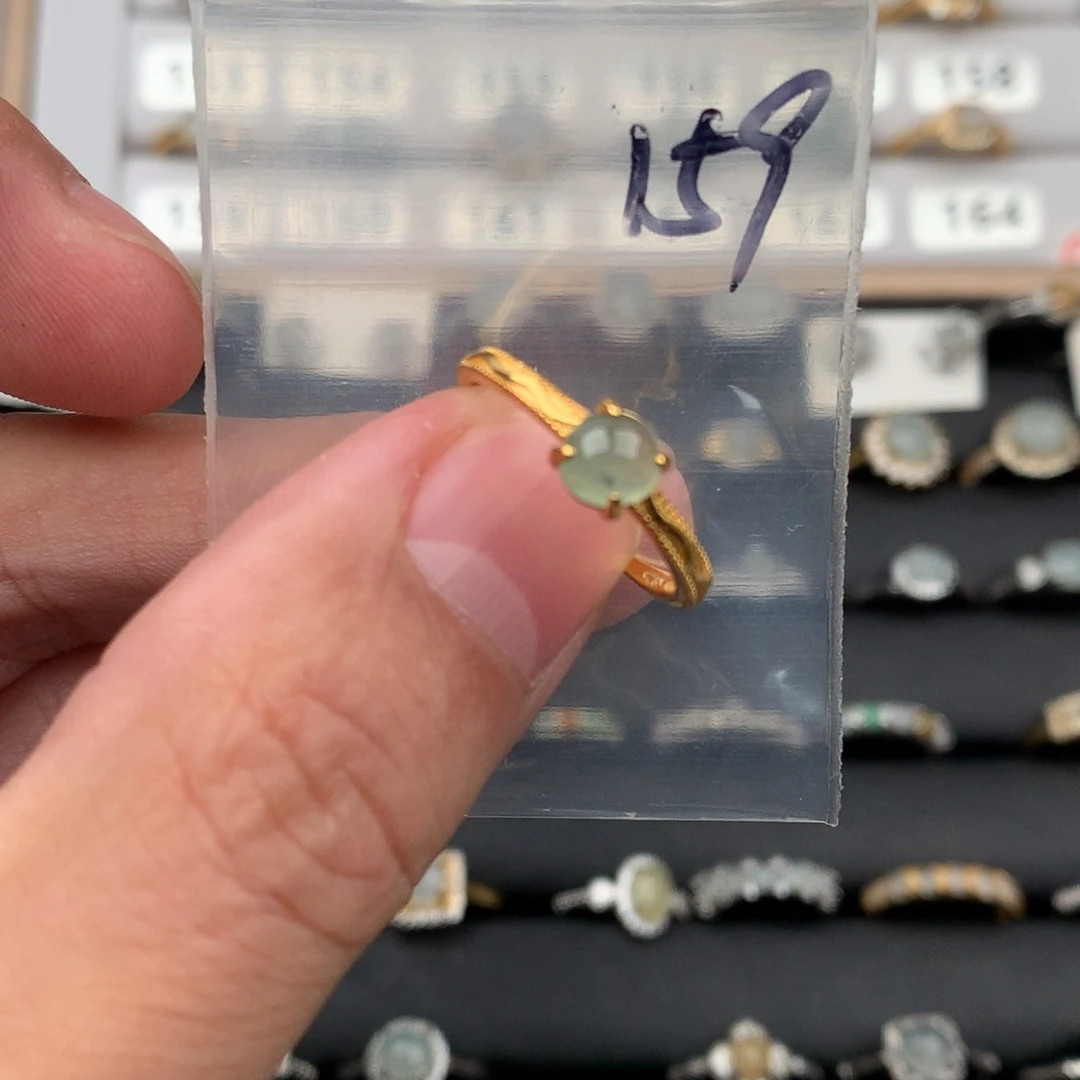 翡翠银S925镶嵌戒圈159