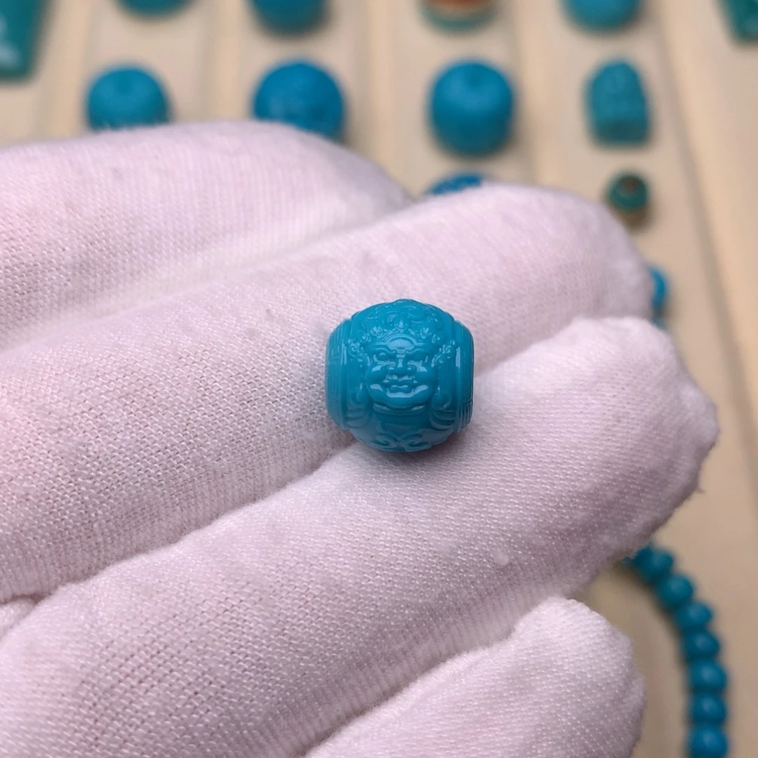 绿松石未镶嵌绿松石黄财神11.3