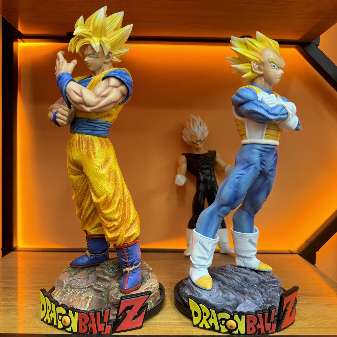 定制收藏精品款七龙珠余震悟空+余震贝吉塔两个+底座高约35cm手办