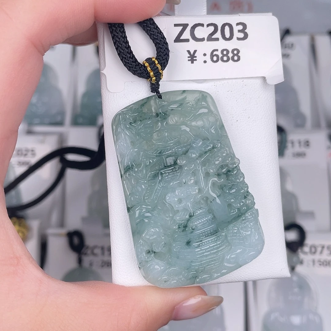 翡翠未镶嵌颈饰zc203