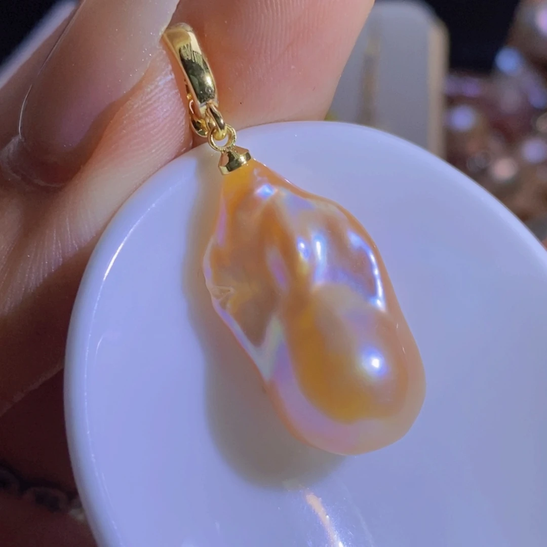银S925镶嵌淡水珍珠微瑕