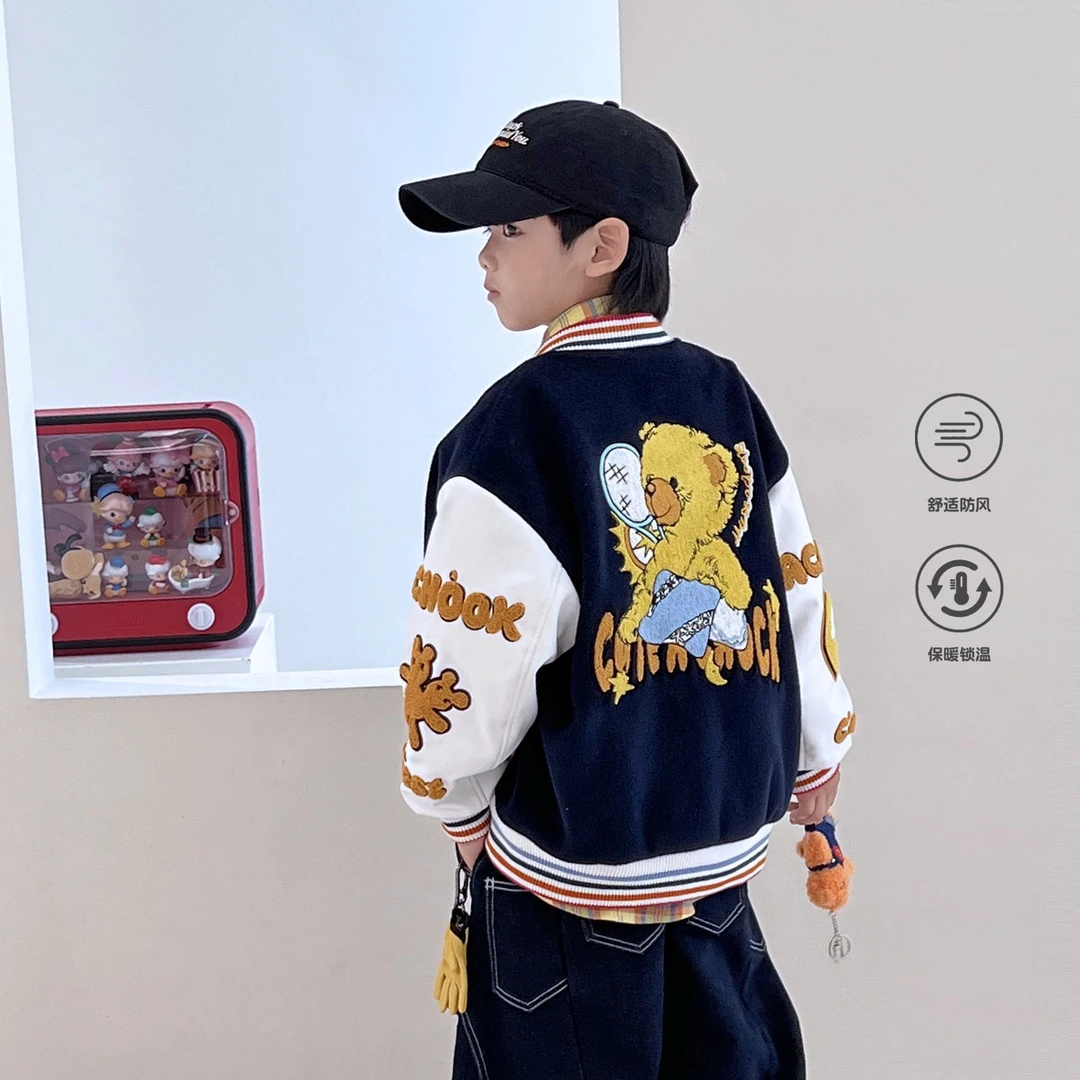 12.24号新品 男童学院风棒球服冬季保暖棉服外套 5102754O5