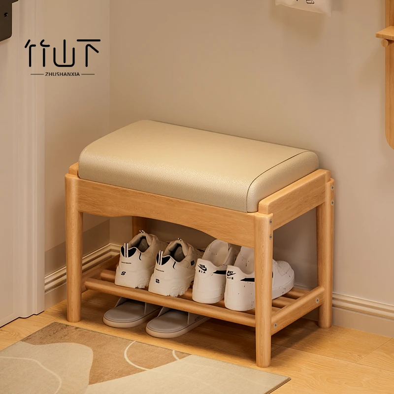 换鞋凳门口进门可坐网红款家用入户门口实木经济型穿鞋凳鞋架一体