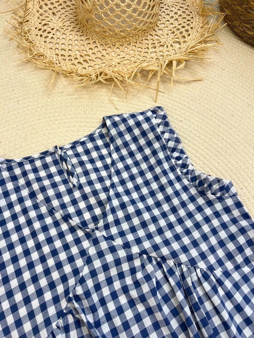 【全额运补】纯棉夏季色织木耳边宽松凉快背心舒适文艺无袖上衣女
