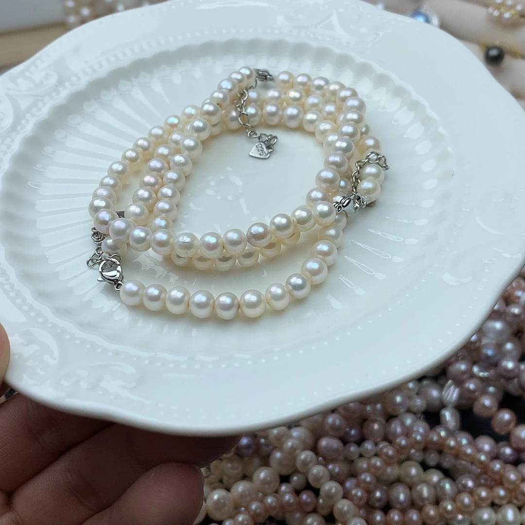 淡水珍珠5-6未镶嵌sl7手链