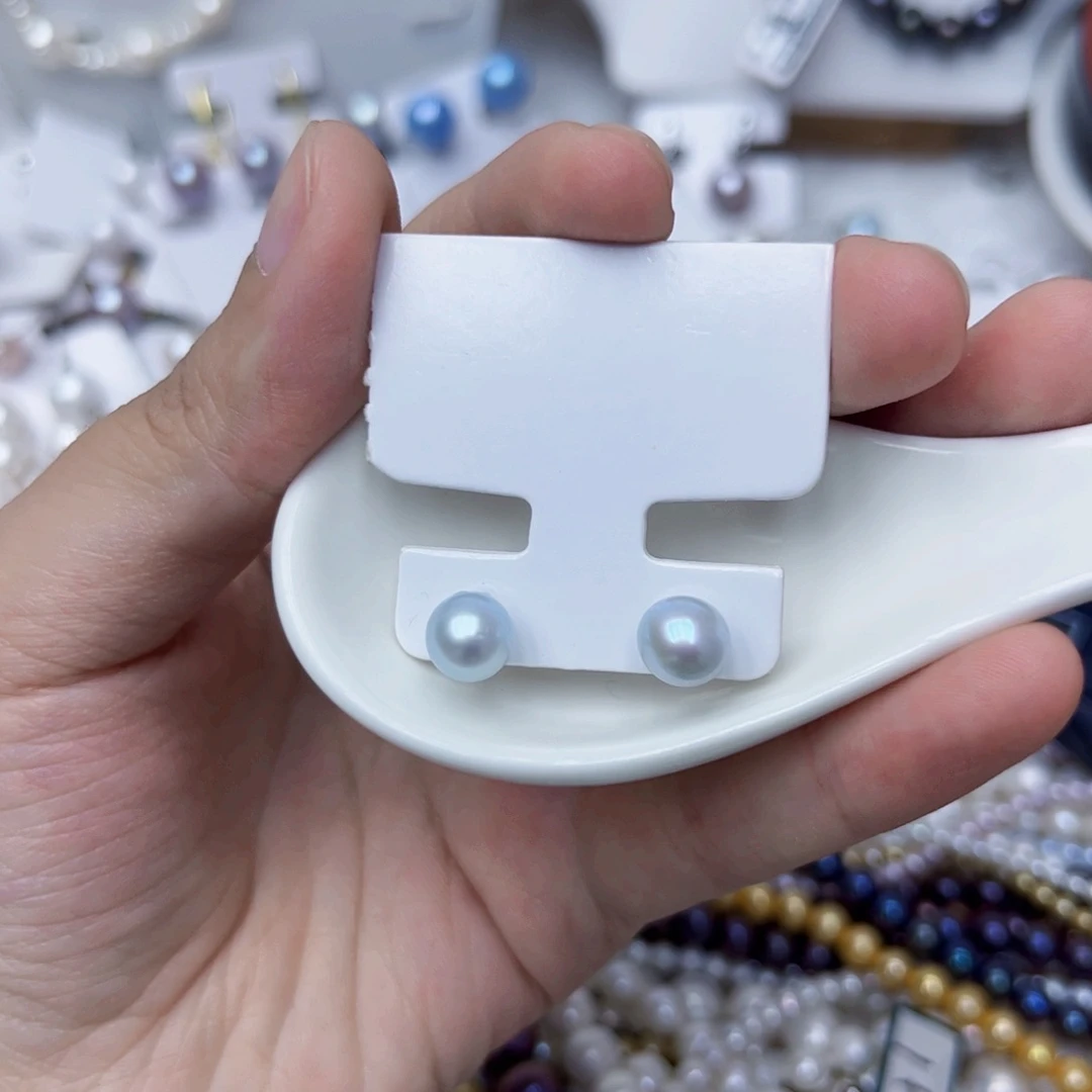 银S925镶嵌淡水珍珠耳饰