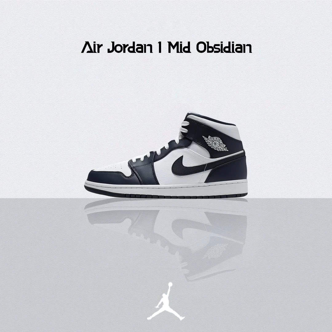 【现货】Air Jordan 1 AJ1男款黑曜石中帮复古篮球鞋 554724-174