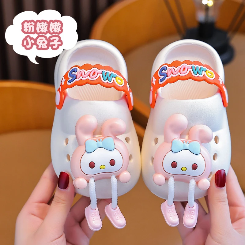 卡通可爱儿童洞洞鞋女童包头凉拖鞋夏季外穿EVA防滑宝宝小孩凉鞋