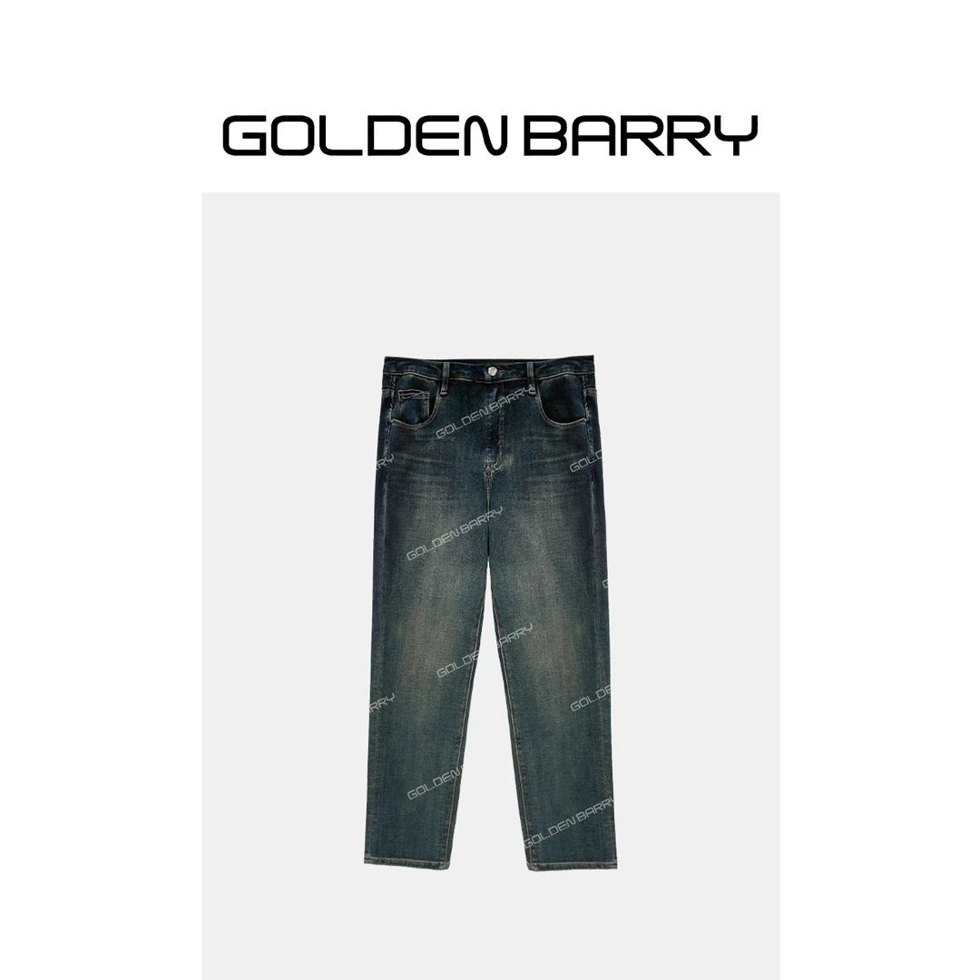 GOLDENBARRY|503149个性前口袋磨毛牛仔直筒裤【微瑕1】