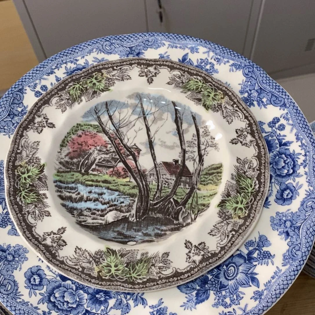 瓷微瑕庄园八寸平盘