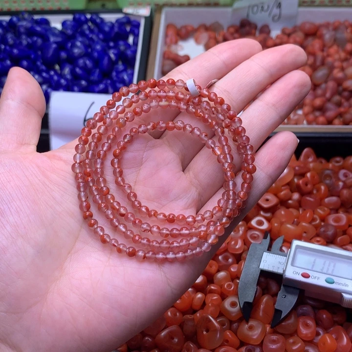 南红玛瑙未镶嵌珠宝半成品飘花多圈