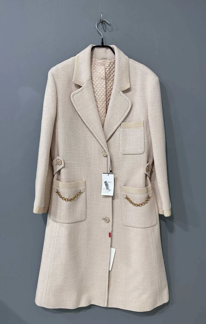 全新未使用 GUCCI/古驰 经典金扣大衣/全新/42码/46255