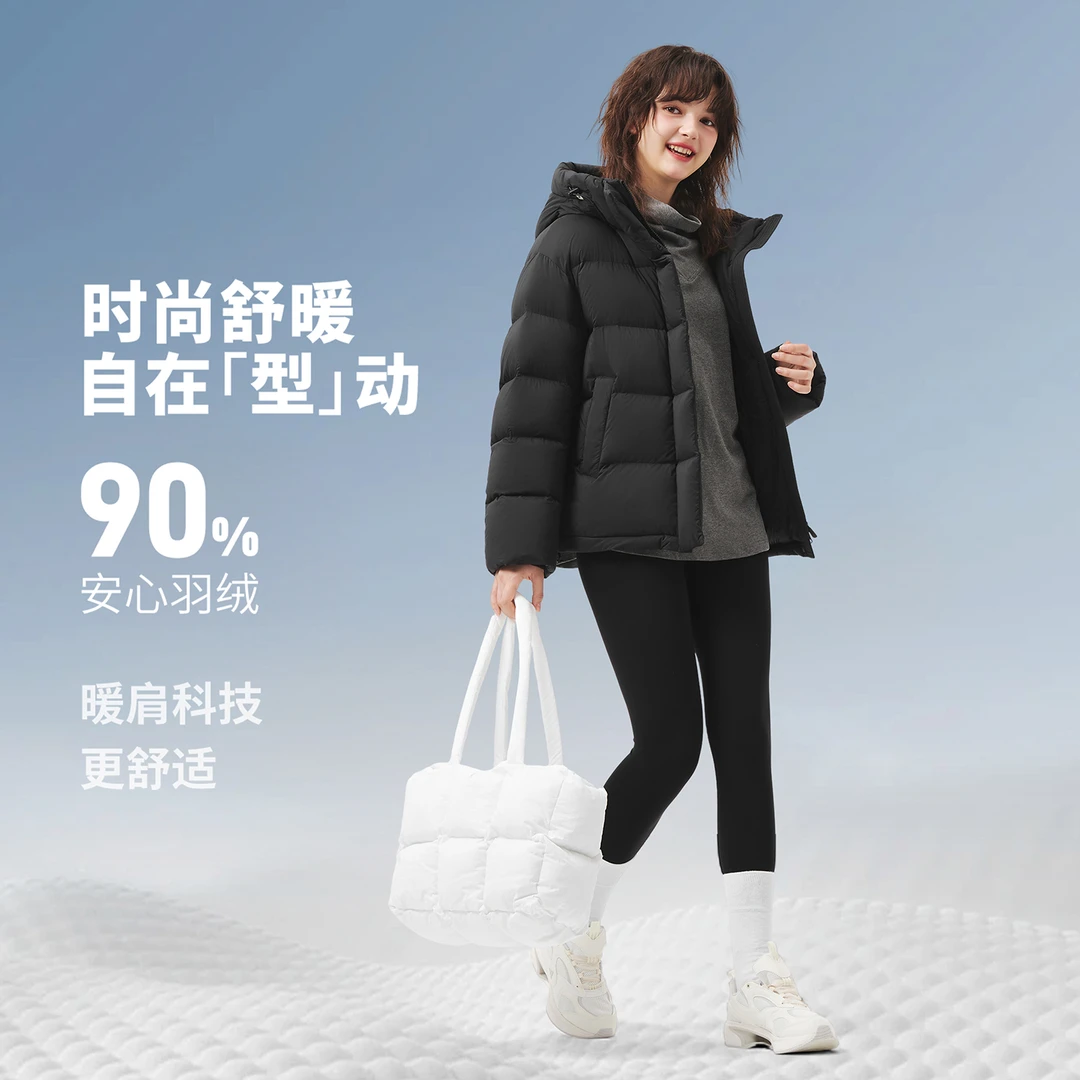 坦博尔25年冬季新款连帽羽绒服泡芙时尚潮流基础百塔款女士322D