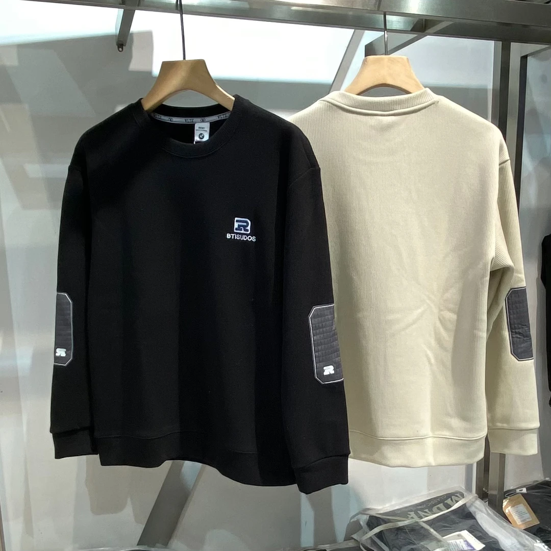 【新品特惠】2024冬季男士加绒卫衣时尚圆领长袖简约加厚保暖打底衫