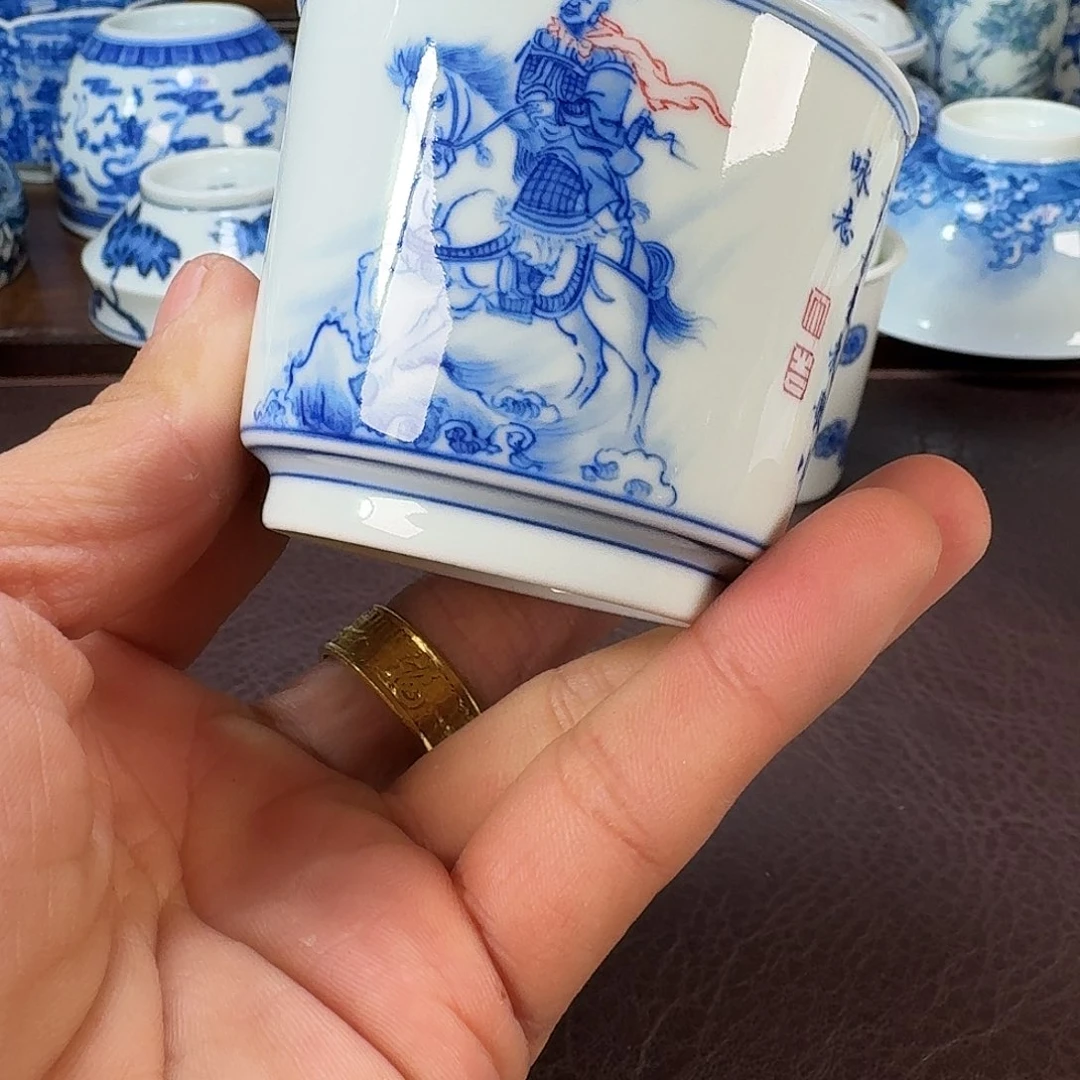 瓷片红***光当代景德镇陶瓷手绘茶具