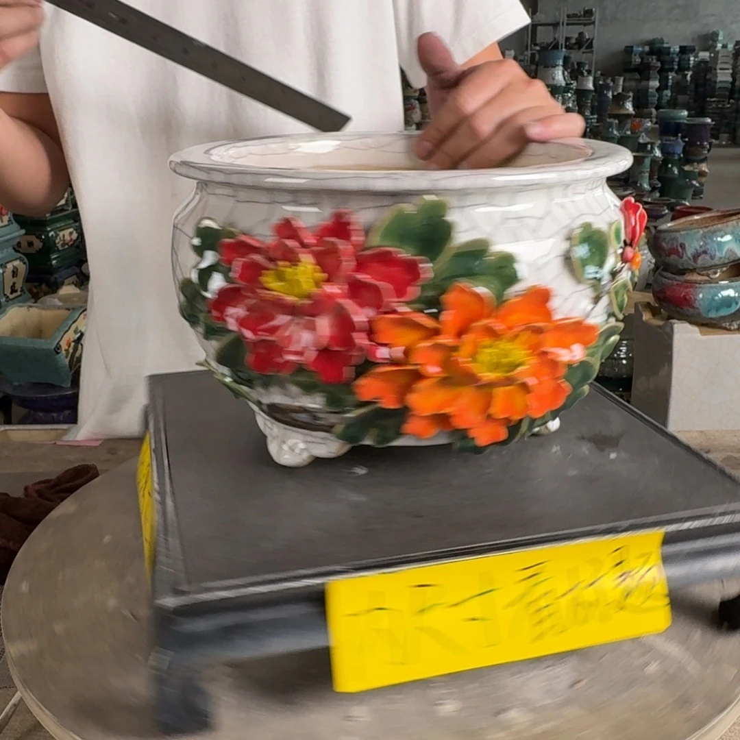 一风堂石湾花盆。矿点，内口20*13