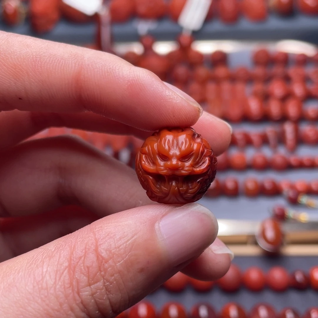 南红玛瑙未镶嵌其他W16瓦西双色满肉龙珠柔光