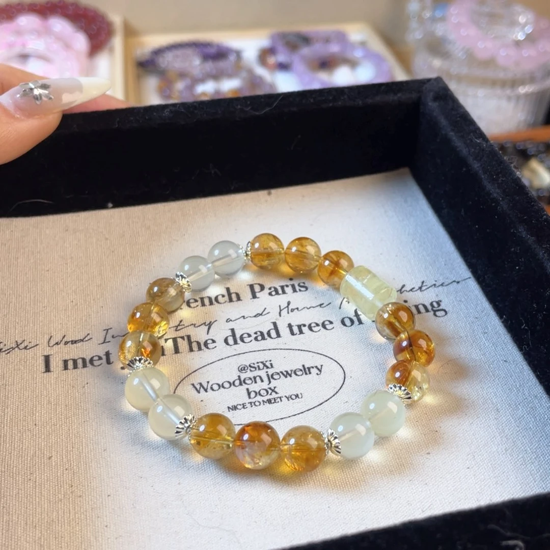 紫晶手链未镶嵌黄塔晶柠檬晶