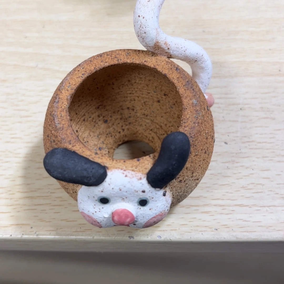 泥塑古镇炻陶花盆