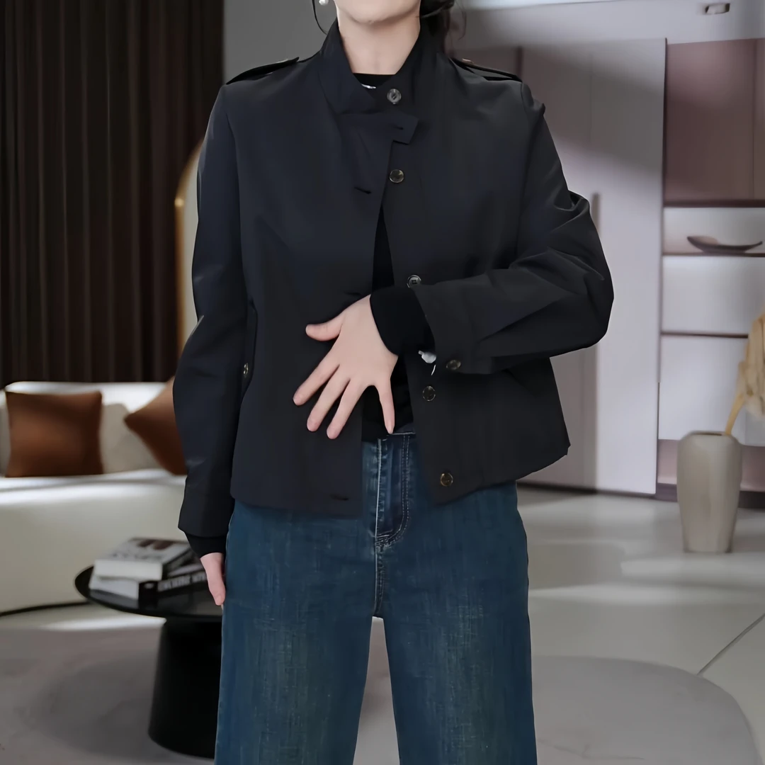 复古简约高级感长袖短外套女2025年秋季新款气质百搭显瘦开衫上衣
