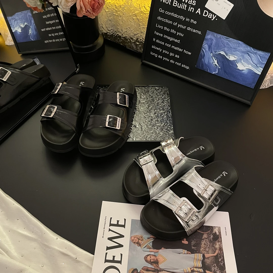 【超好穿！】设计感厚底休闲一字拖鞋女夏外穿2025年新款增高凉拖鞋