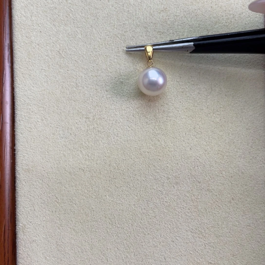 海水珍珠18K金镶嵌吊坠(不含链)