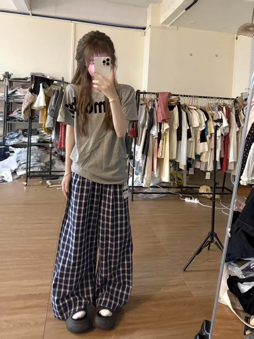 洲洲欧尼 露丝格子裤