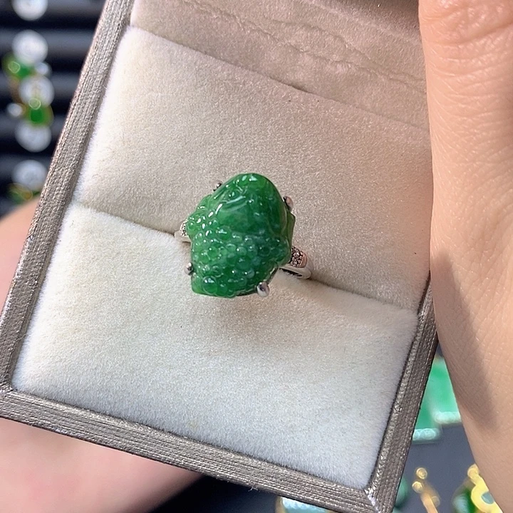 翡翠银S925镶嵌戒指