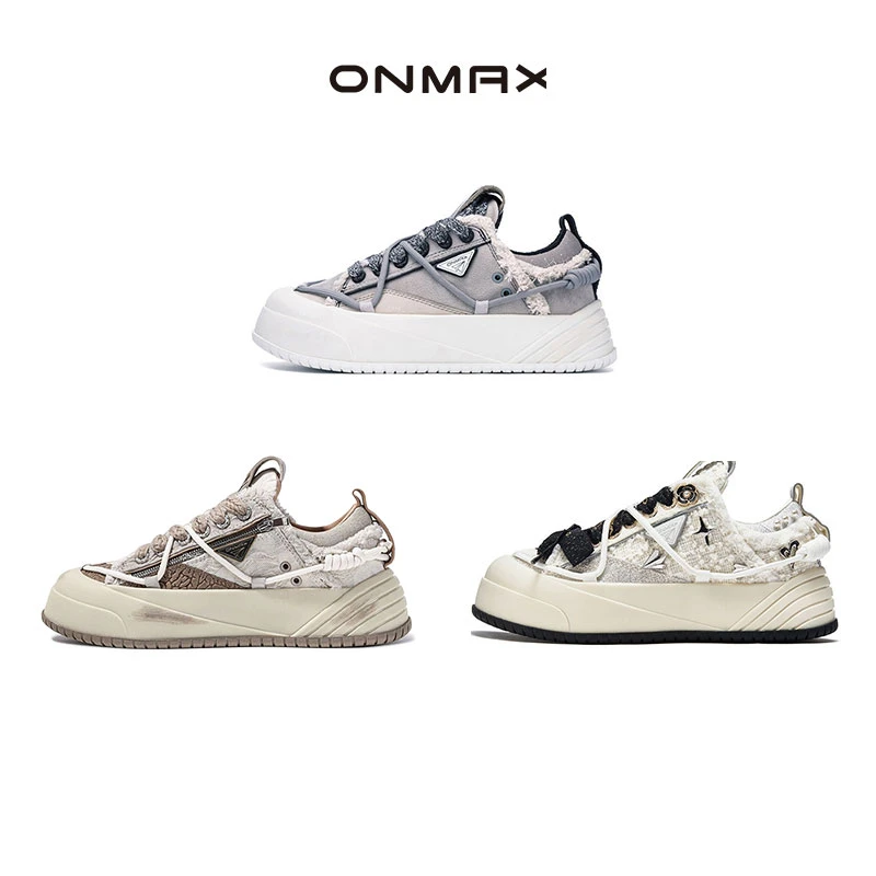 ONMAX纸飞机系列春季上新明星同款帆布鞋新款情侣增高厚底鞋