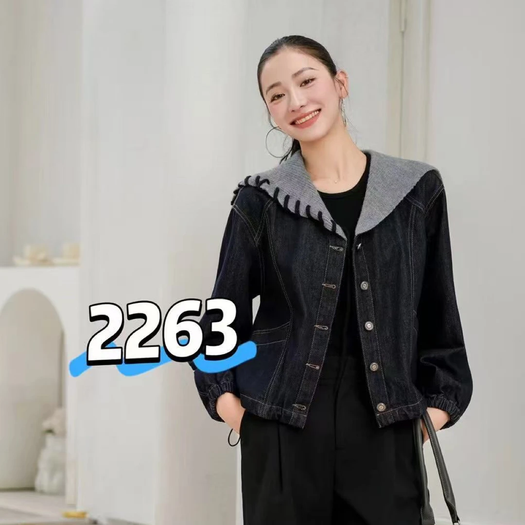 气质女免烫黑色短款秋季插肩袖重工短外套上衣针织